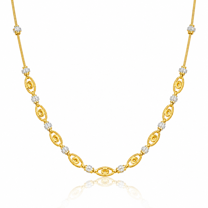 Wheat Spiga Gold Chain 22KT | 18 Inch Plain Gold Chain 11.01g