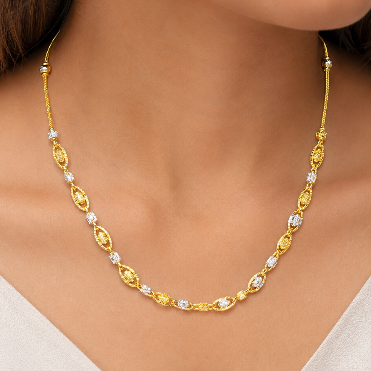 Wheat Spiga Gold Chain 22KT | 18 Inch Plain Gold Chain 11.01g