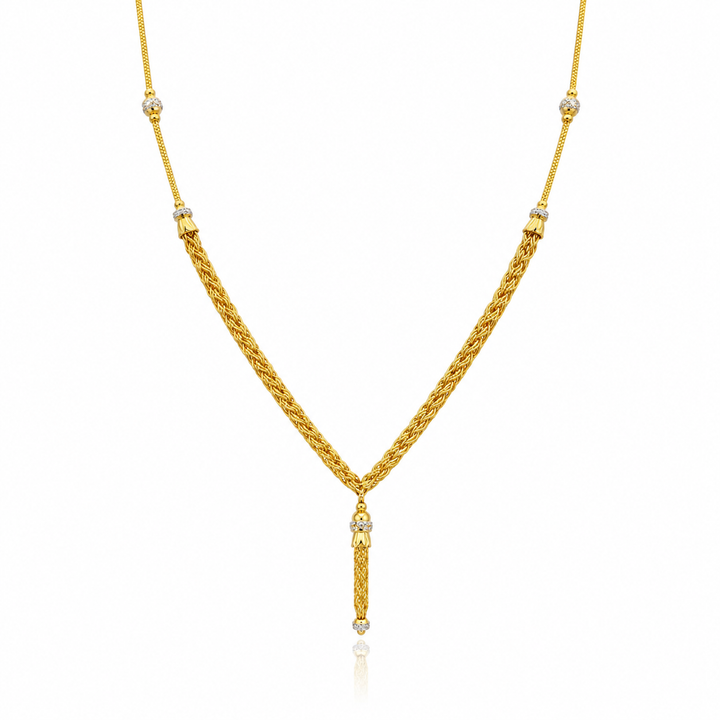 Wheat Spiga Gold Chain 22KT | 18 Inch Plain Gold Chain 10.38g