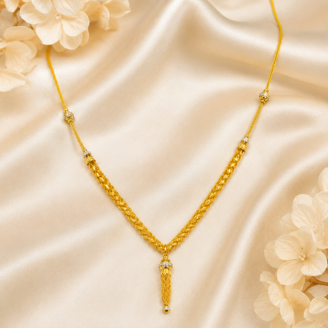 Wheat Spiga Gold Chain 22KT | 18 Inch Plain Gold Chain 10.38g