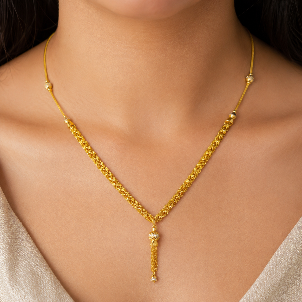 Wheat Spiga Gold Chain 22KT | 18 Inch Plain Gold Chain 10.38g