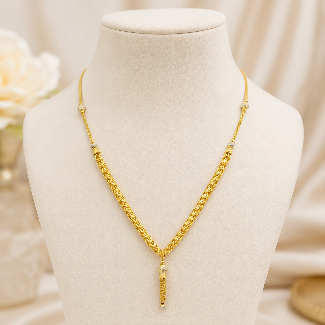 Wheat Spiga Gold Chain 22KT | 18 Inch Plain Gold Chain 10.38g