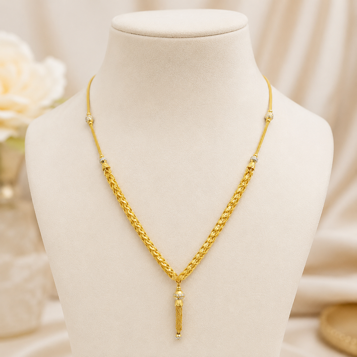 Wheat Spiga Gold Chain 22KT | 18 Inch Plain Gold Chain 10.38g