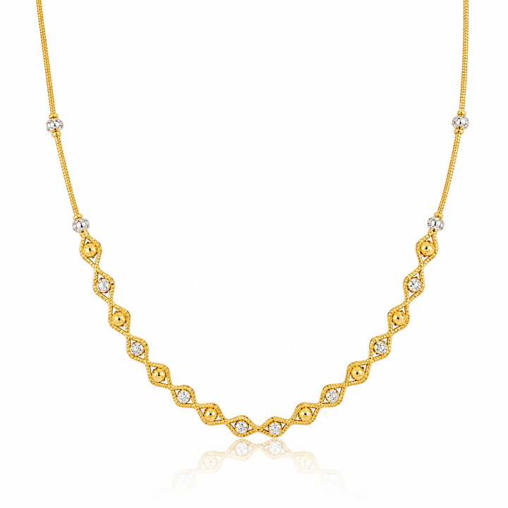 Wheat Spiga Gold Chain 22KT | 18 Inch Plain Gold Chain 11.11g