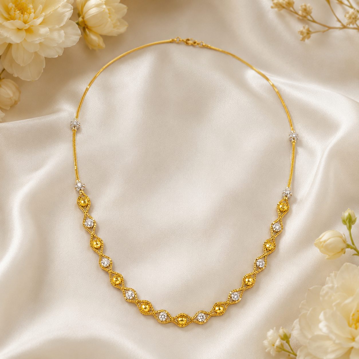 Wheat Spiga Gold Chain 22KT | 18 Inch Plain Gold Chain 11.11g