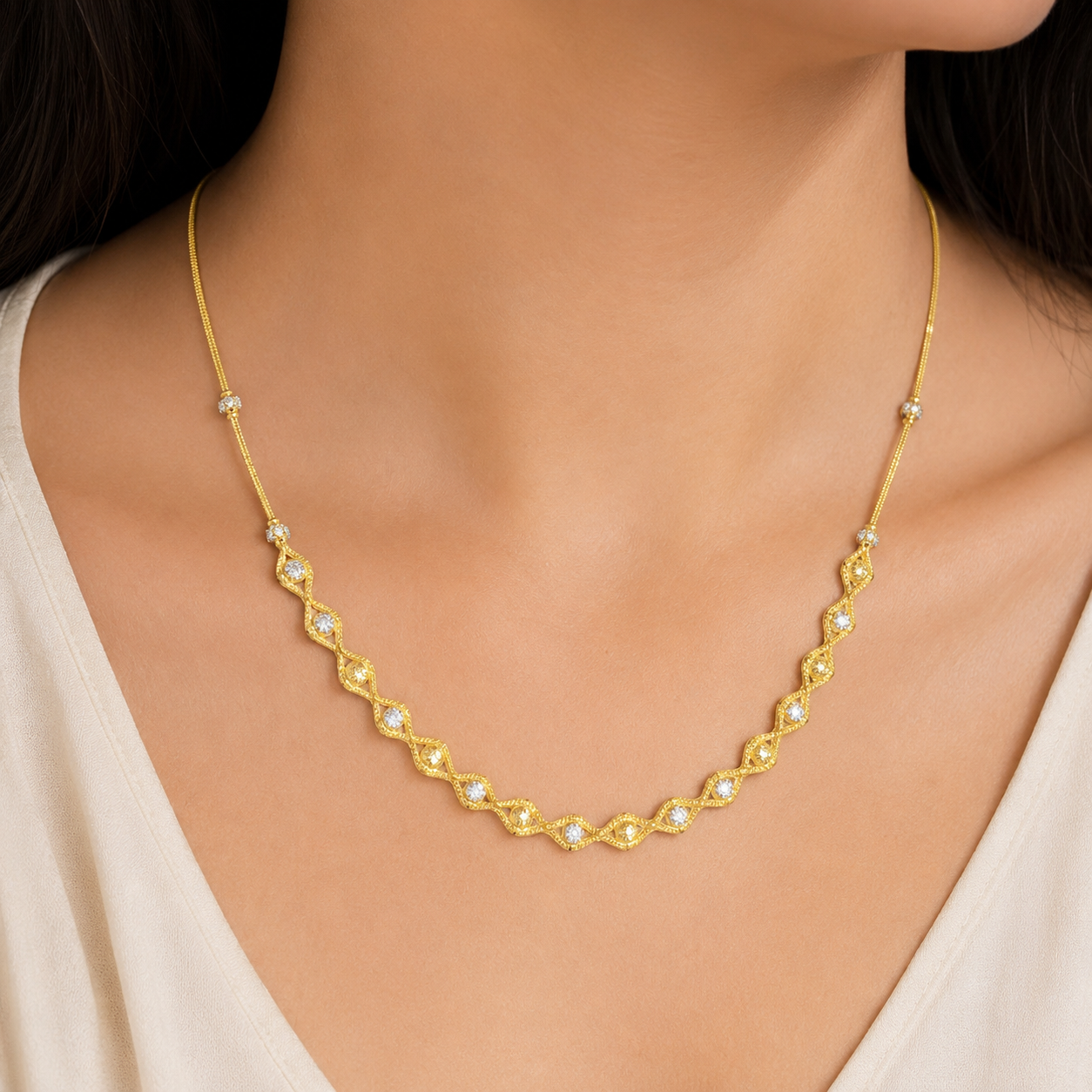 Wheat Spiga Gold Chain 22KT | 18 Inch Plain Gold Chain 11.11g