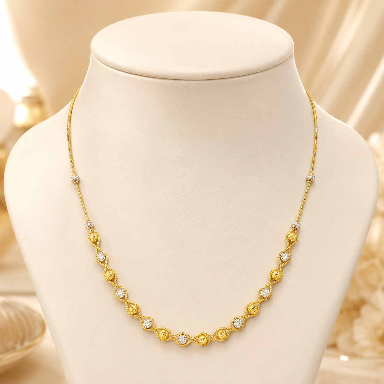 Wheat Spiga Gold Chain 22KT | 18 Inch Plain Gold Chain 11.11g