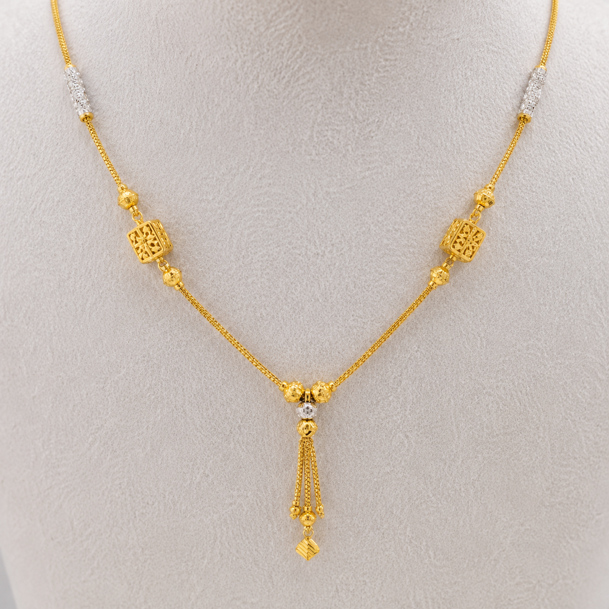 Wheat Spiga Gold Chain 22KT | 18 Inch Plain Gold Chain 10.77g