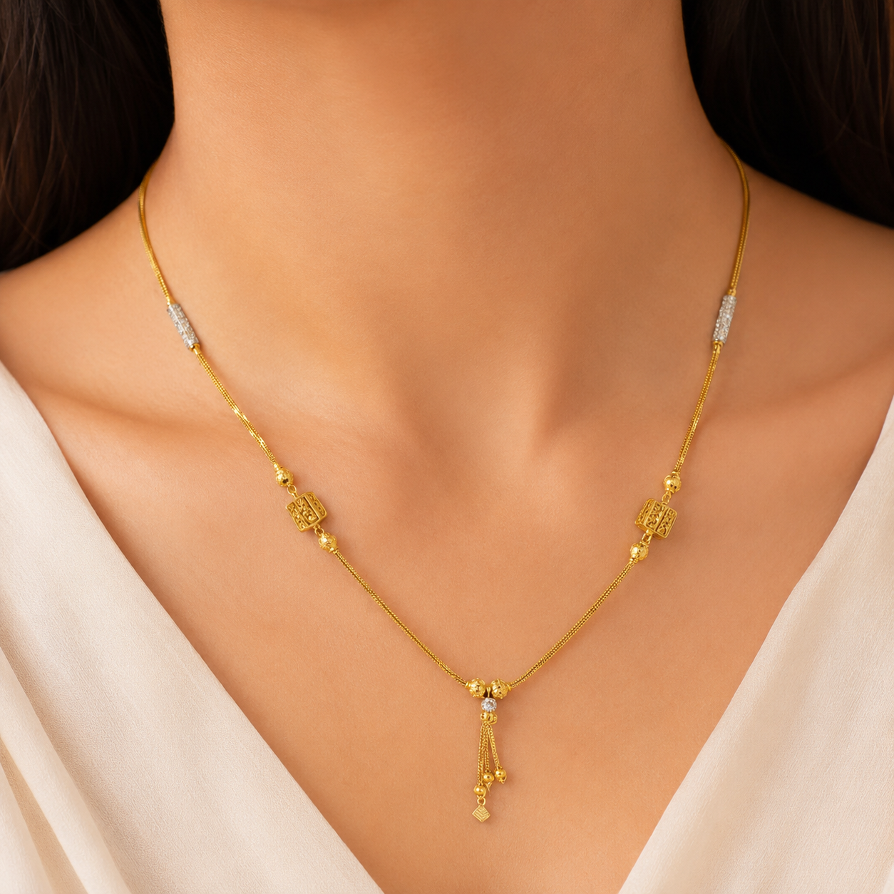 Wheat Spiga Gold Chain 22KT | 18 Inch Plain Gold Chain 10.77g