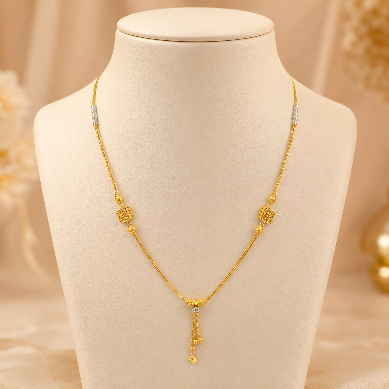 Wheat Spiga Gold Chain 22KT | 18 Inch Plain Gold Chain 10.77g