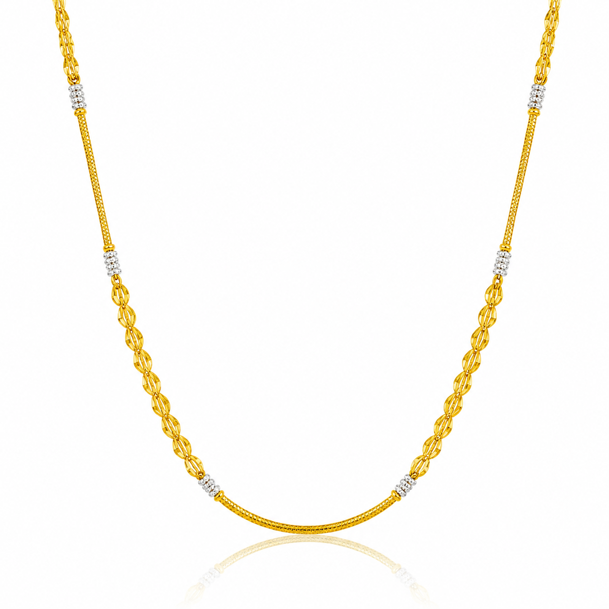 Wheat Spiga Gold Chain 22KT | 18 Inch Plain Gold Chain 7.35g