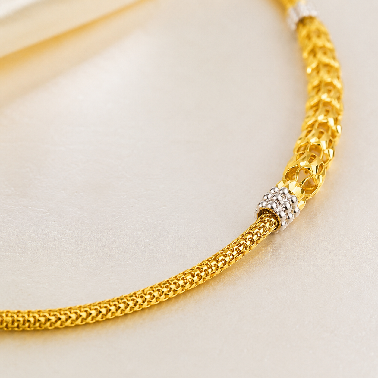Wheat Spiga Gold Chain 22KT | 18 Inch Plain Gold Chain 7.35g