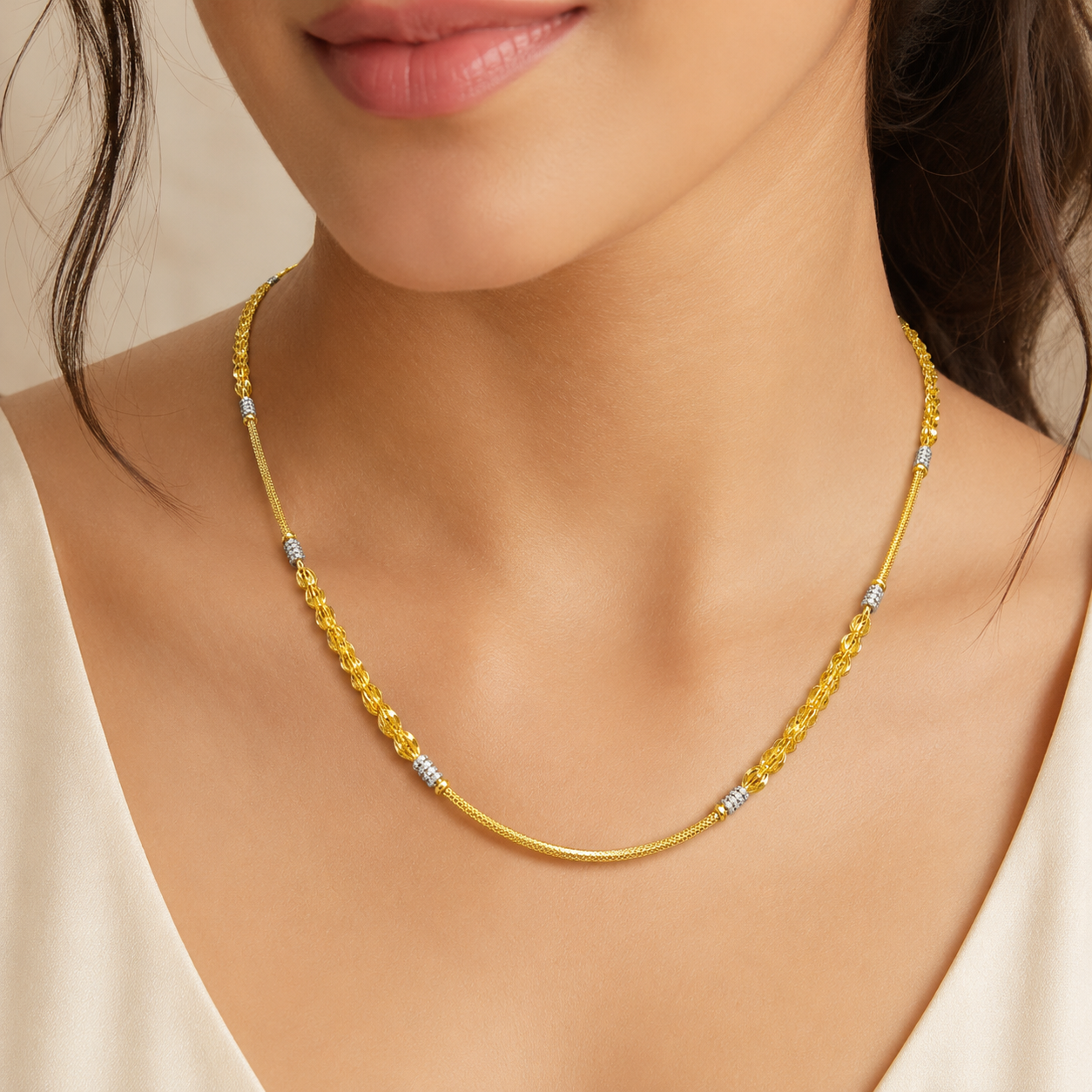 Wheat Spiga Gold Chain 22KT | 18 Inch Plain Gold Chain 7.35g