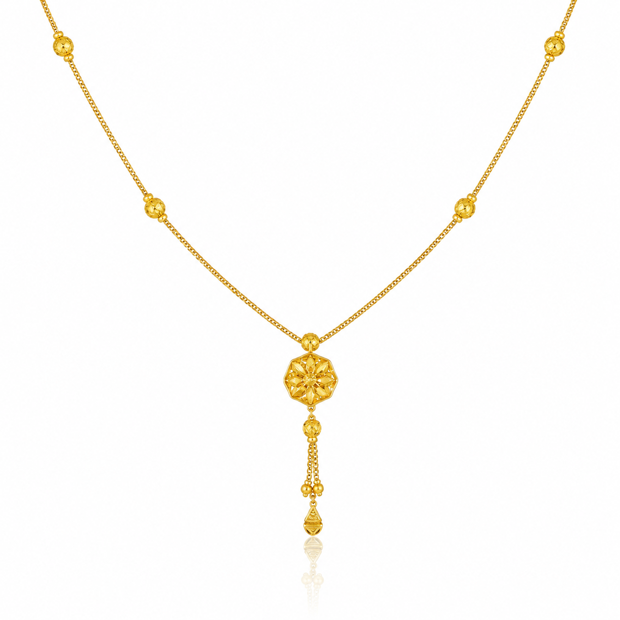 Wheat Spiga Gold Chain 22KT | 18 Inch Plain Gold Chain 8.37g