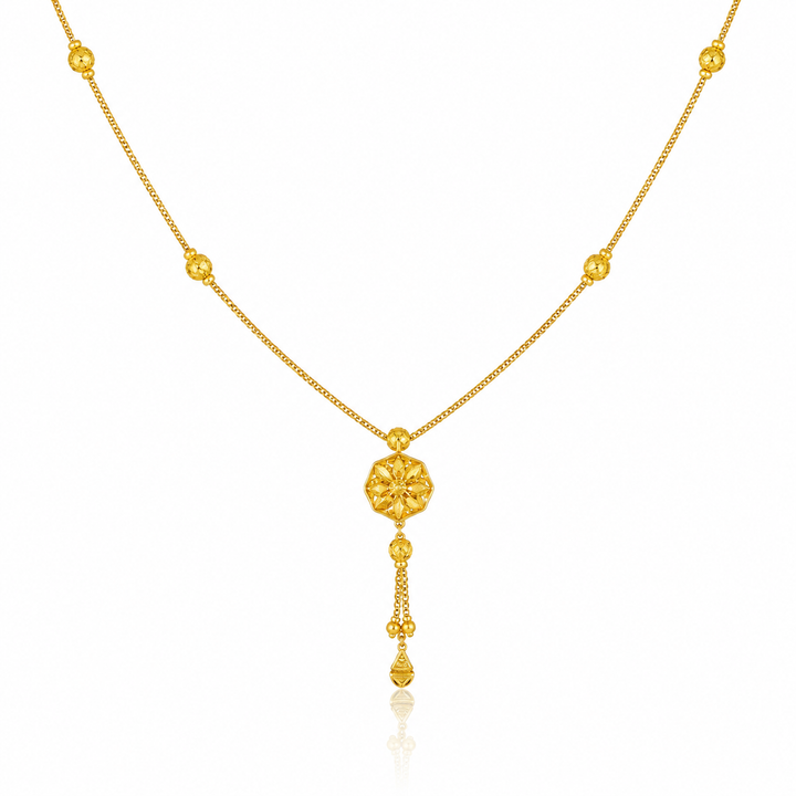 Wheat Spiga Gold Chain 22KT | 18 Inch Plain Gold Chain 8.37g