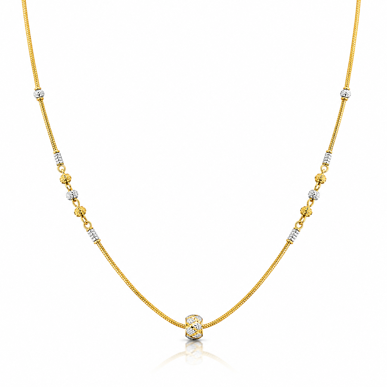 Wheat Spiga Gold Chain 22KT | 18 Inch Plain Gold Chain 8.23g