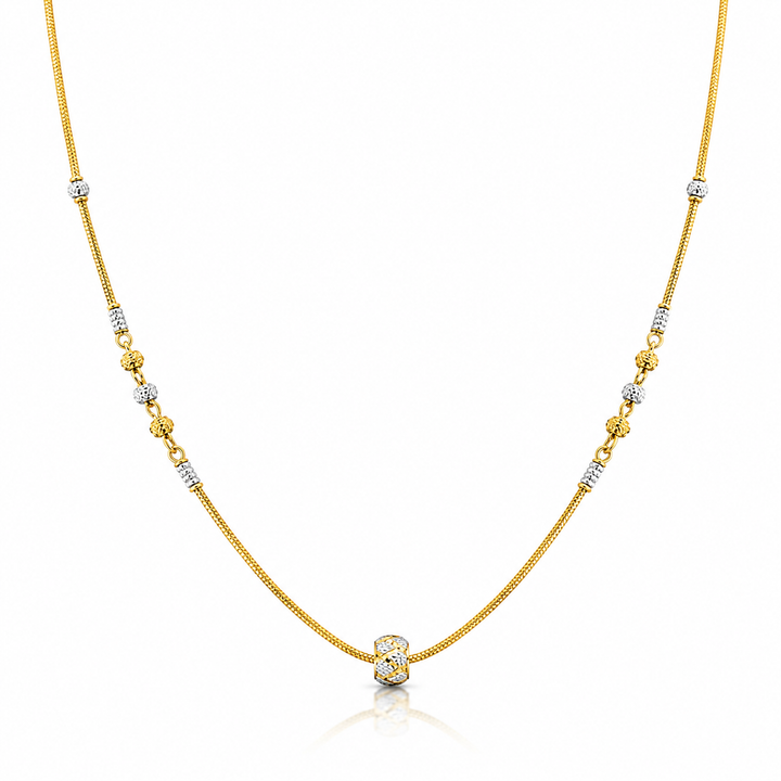 Wheat Spiga Gold Chain 22KT | 18 Inch Plain Gold Chain 8.23g