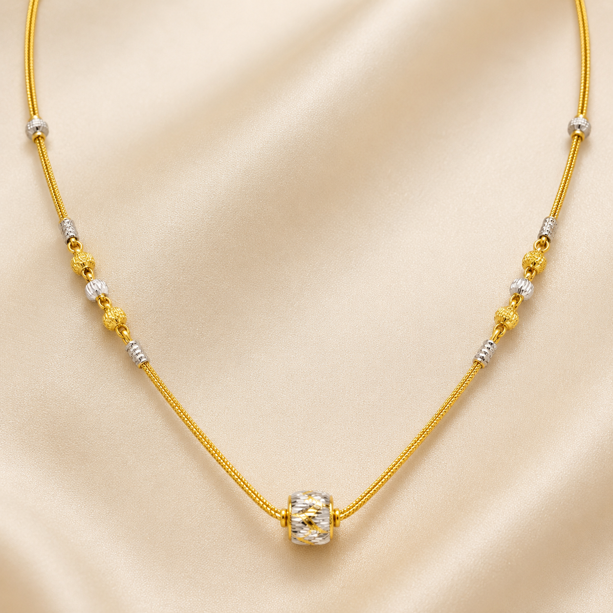 Wheat Spiga Gold Chain 22KT | 18 Inch Plain Gold Chain 8.23g
