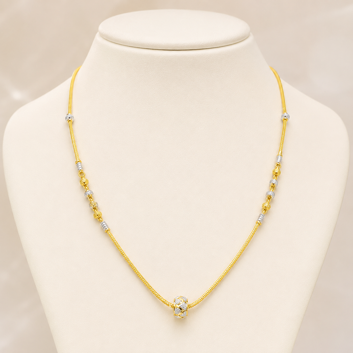 Wheat Spiga Gold Chain 22KT | 18 Inch Plain Gold Chain 8.23g