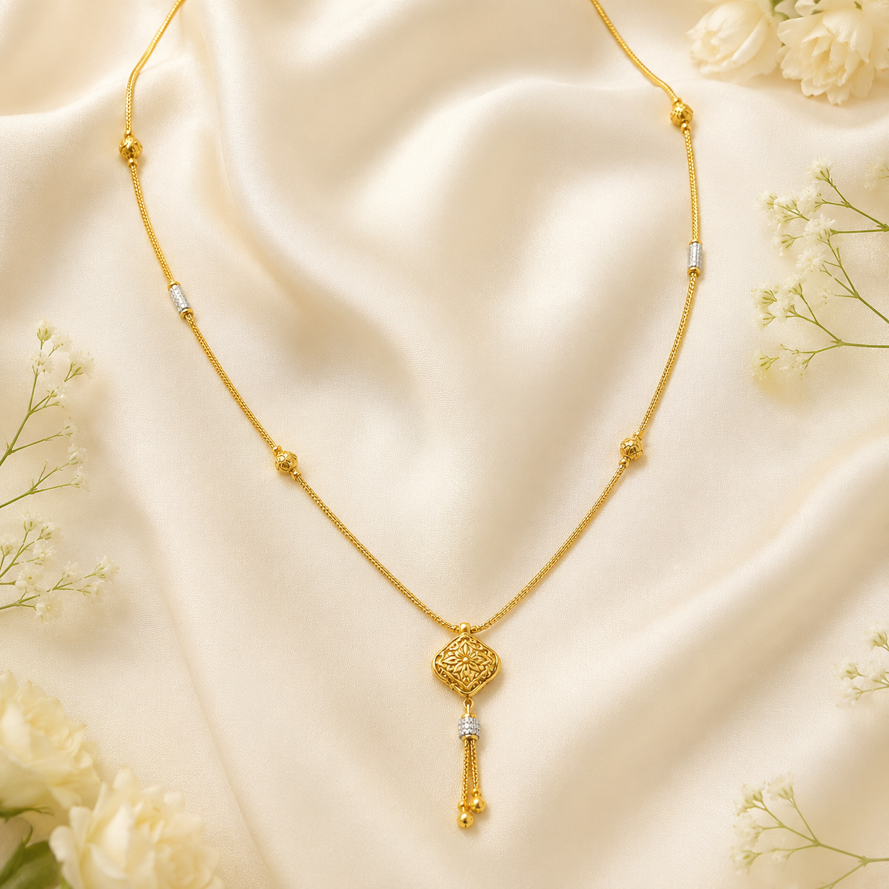 Wheat Spiga Gold Chain 22KT | 18 Inch Plain Gold Chain 8.34g