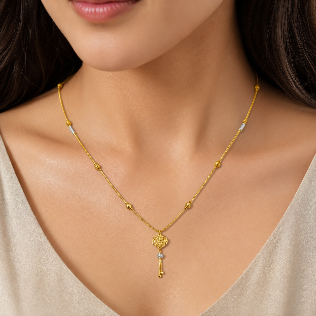 Wheat Spiga Gold Chain 22KT | 18 Inch Plain Gold Chain 8.34g