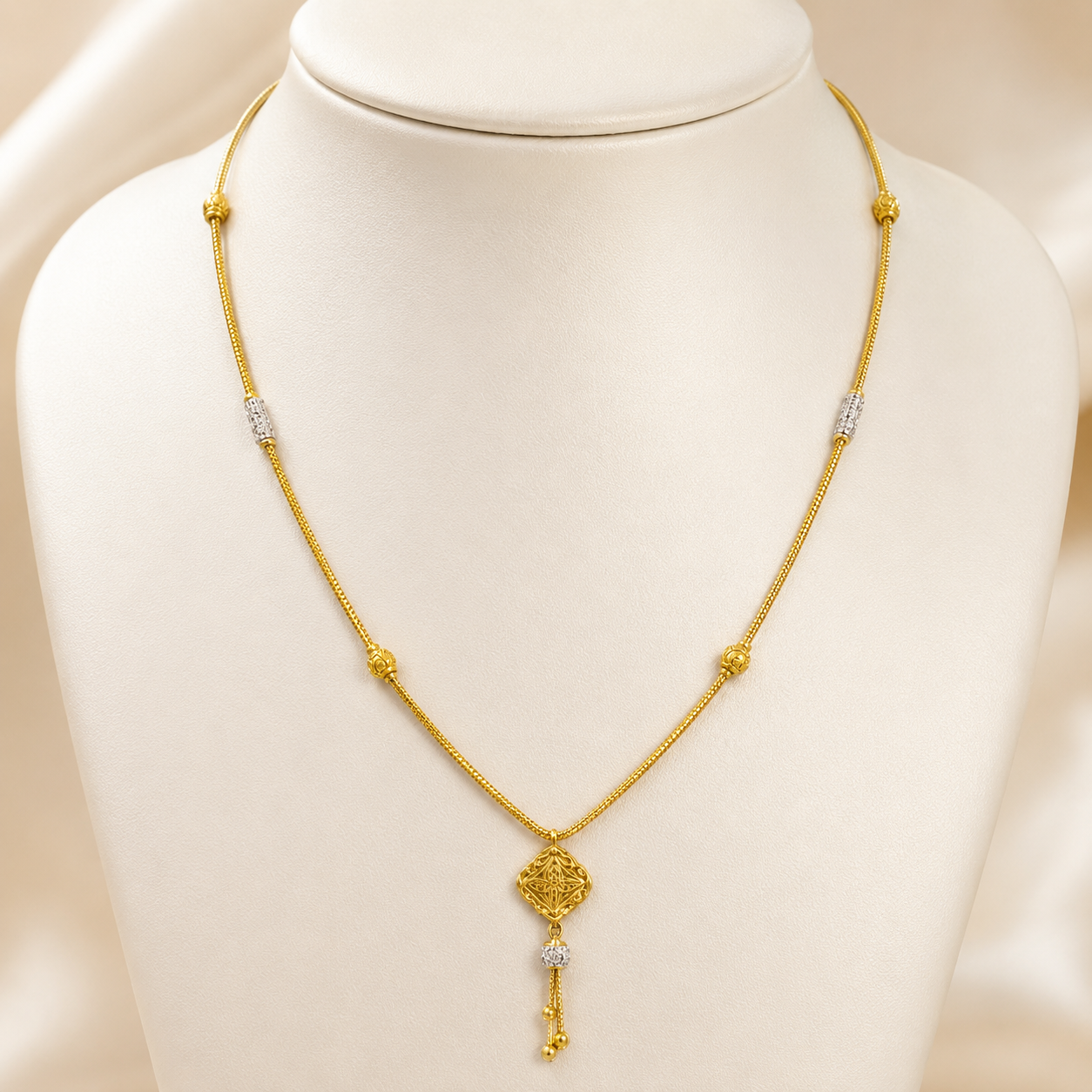 Wheat Spiga Gold Chain 22KT | 18 Inch Plain Gold Chain 8.34g