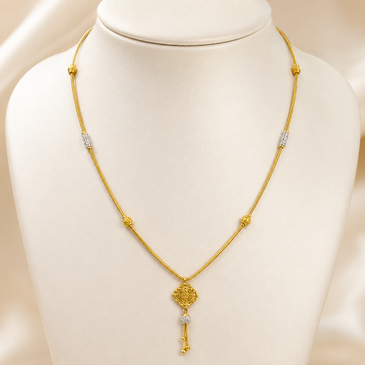Wheat Spiga Gold Chain 22KT | 18 Inch Plain Gold Chain 8.34g