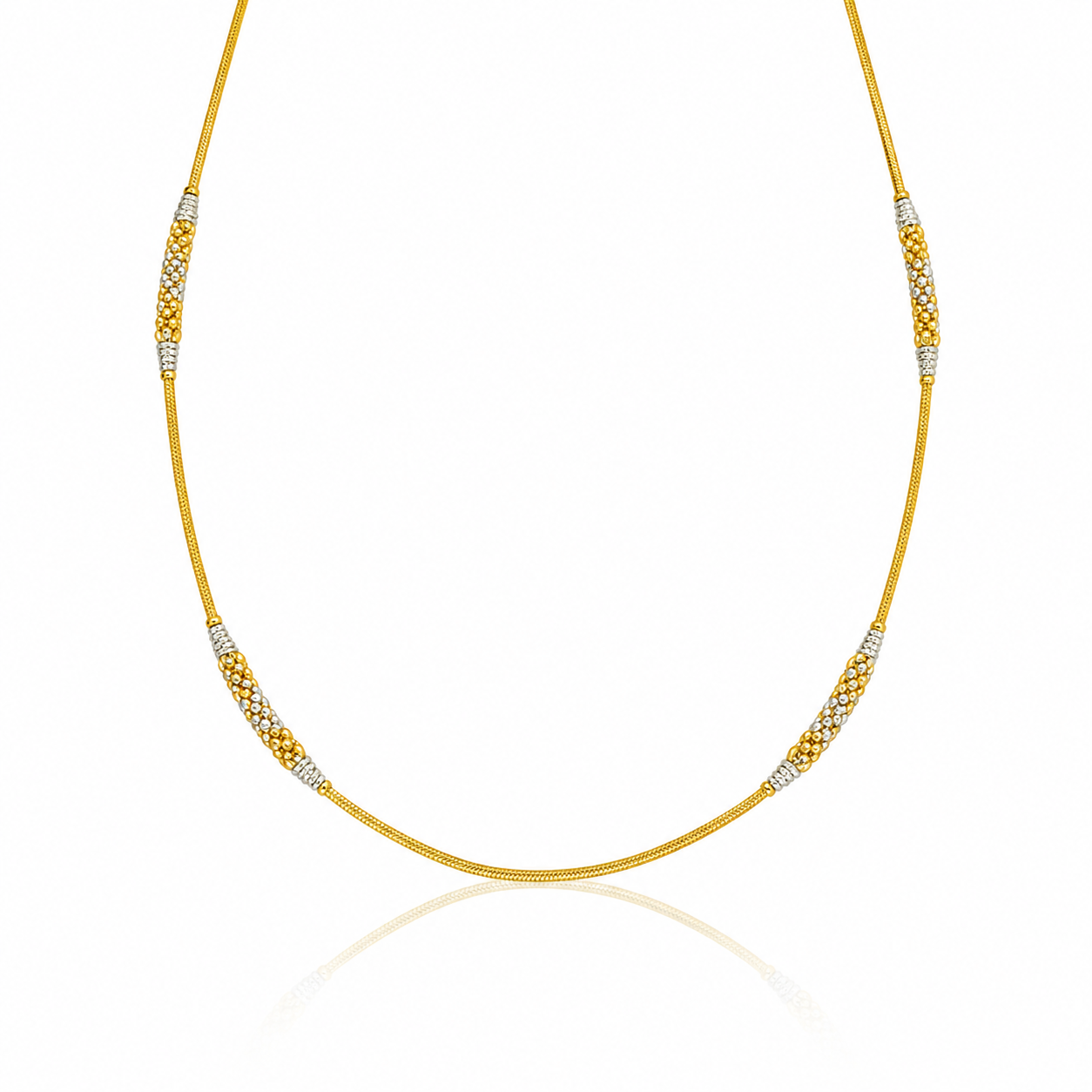 Wheat Spiga Gold Chain 22KT | 18 Inch Plain Gold Chain 8.78g III