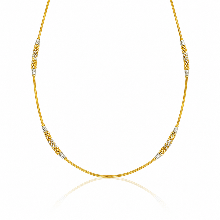 Wheat Spiga Gold Chain 22KT | 18 Inch Plain Gold Chain 8.78g III