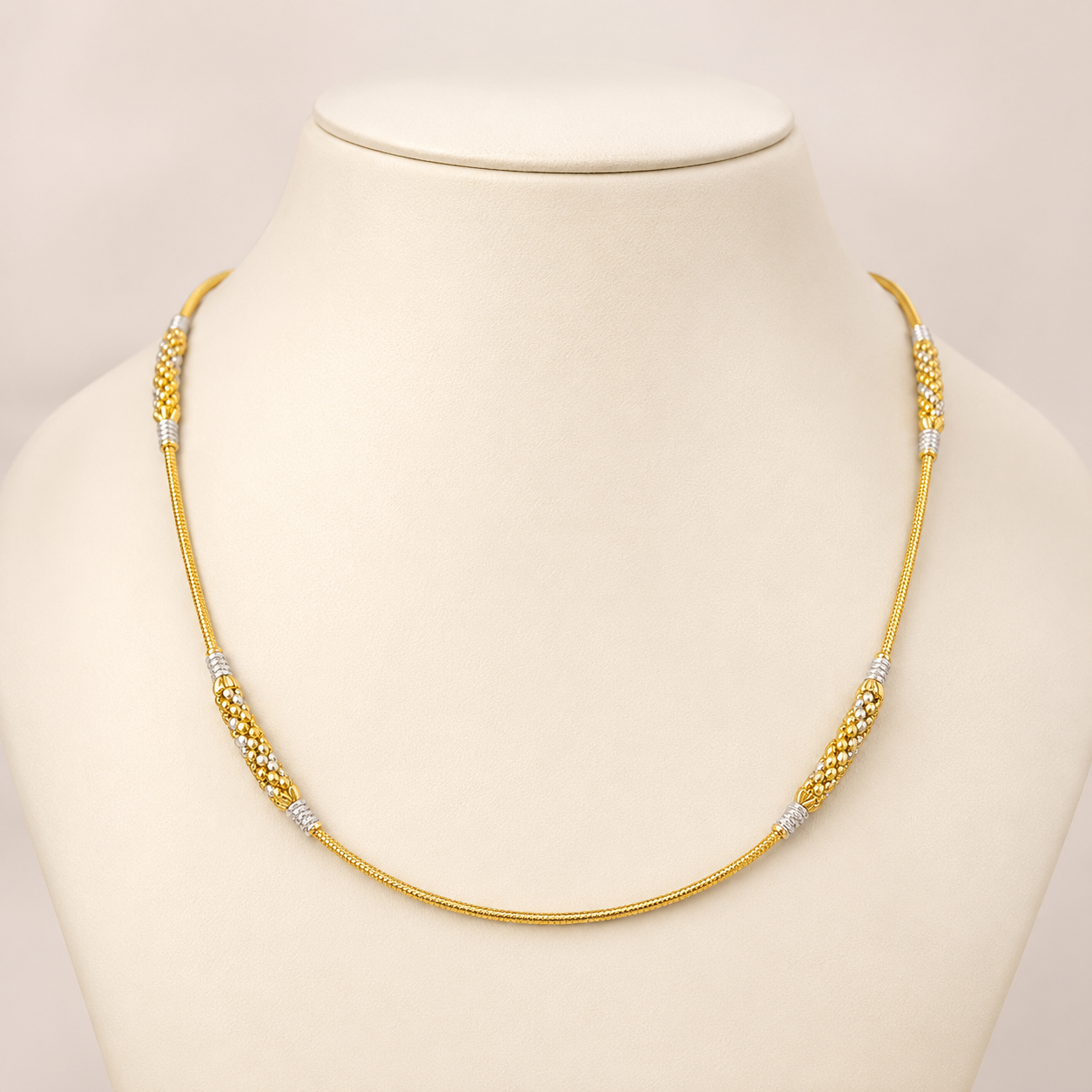 Wheat Spiga Gold Chain 22KT | 18 Inch Plain Gold Chain 8.78g III