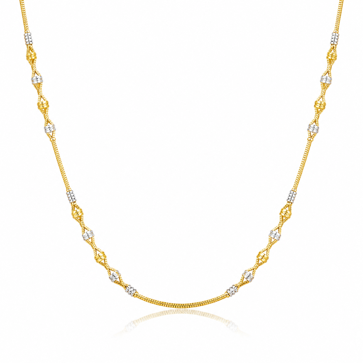 Wheat Spiga Gold Chain 22KT | 18 Inch Plain Gold Chain 9.4g