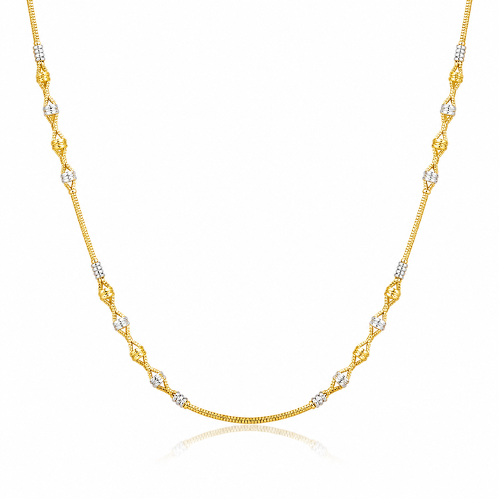 Wheat Spiga Gold Chain 22KT | 18 Inch Plain Gold Chain 9.4g