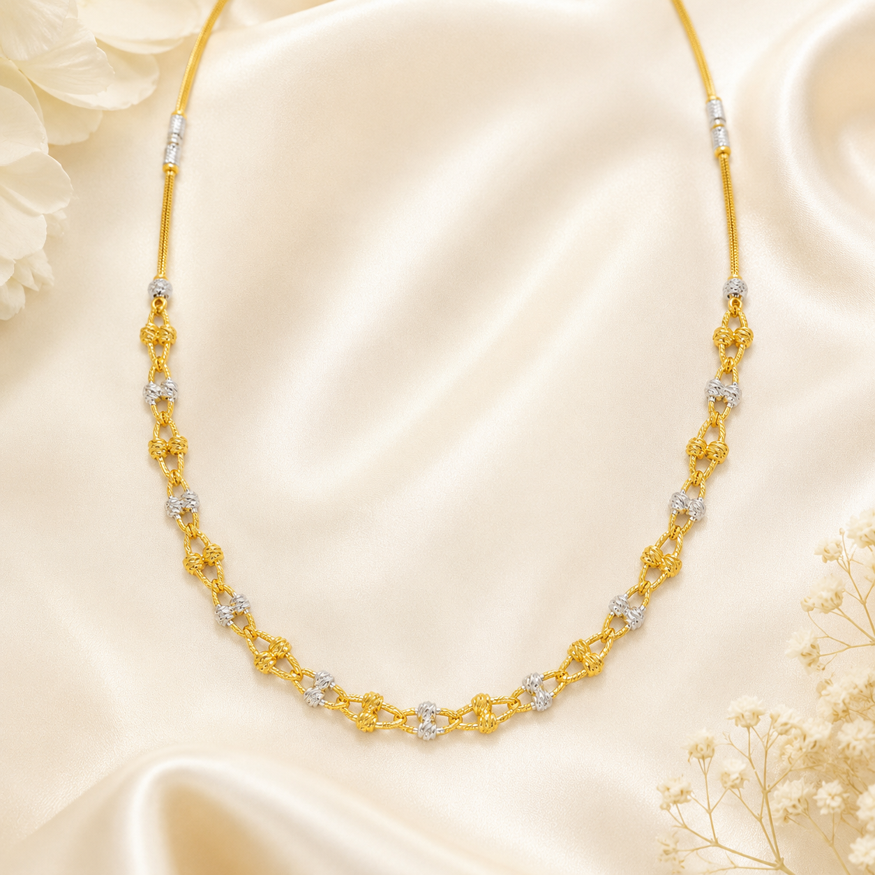 Wheat Spiga Gold Chain 22KT | 18 Inch Plain Gold Chain 12.11g