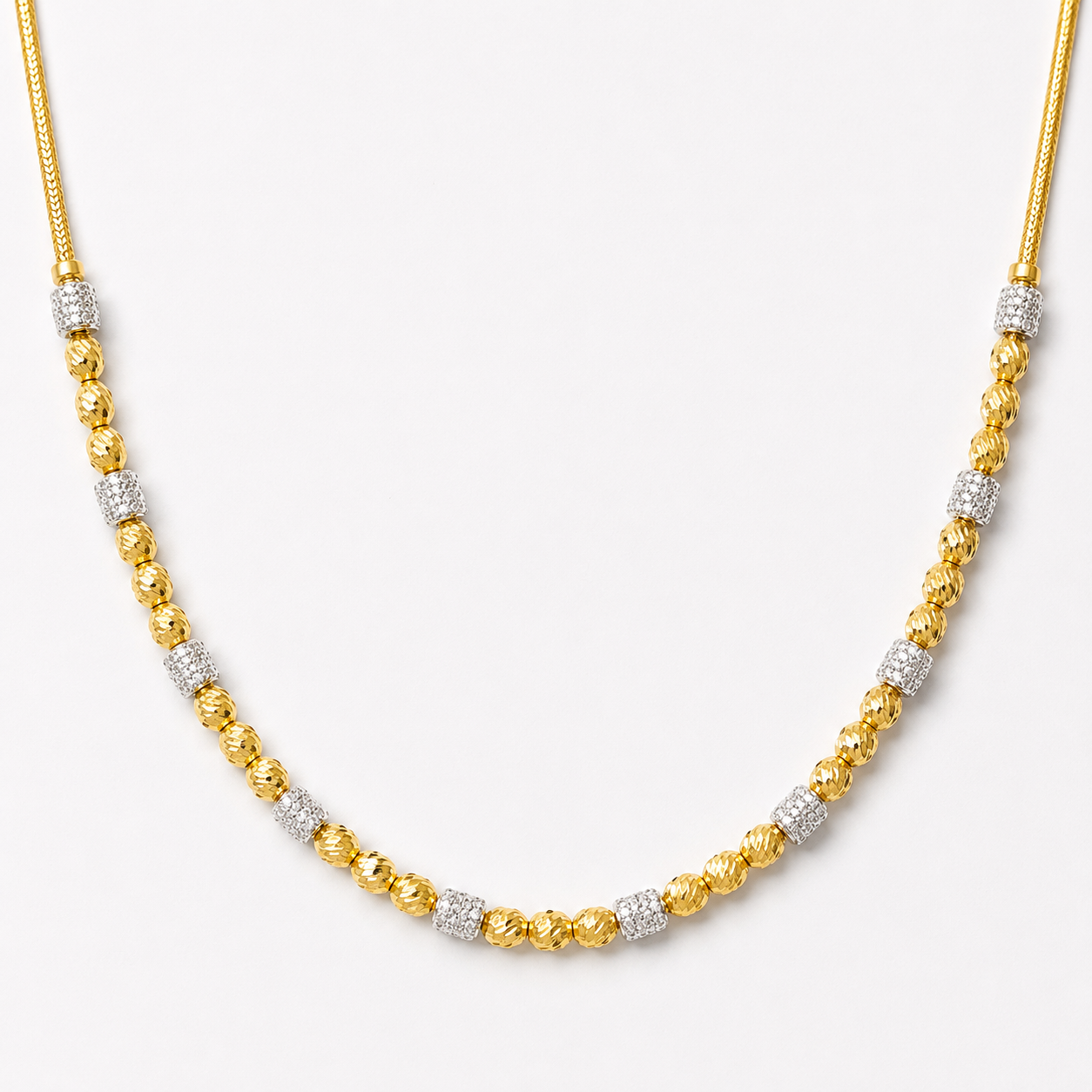Wheat Spiga Gold Chain 22KT | 18 Inch Plain Gold Chain 9g