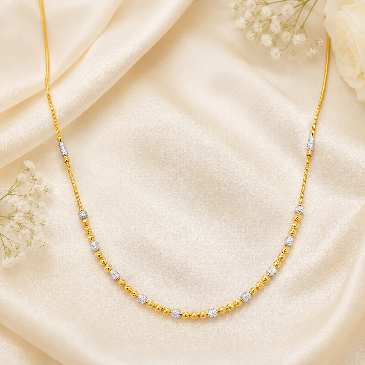 Wheat Spiga Gold Chain 22KT | 18 Inch Plain Gold Chain 9g