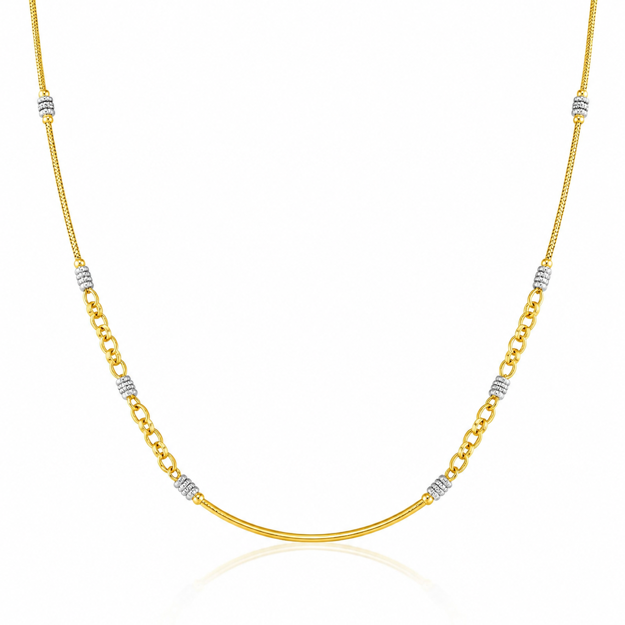 Wheat Spiga Gold Chain 22KT | 18 Inch Plain Gold Chain 9.18g