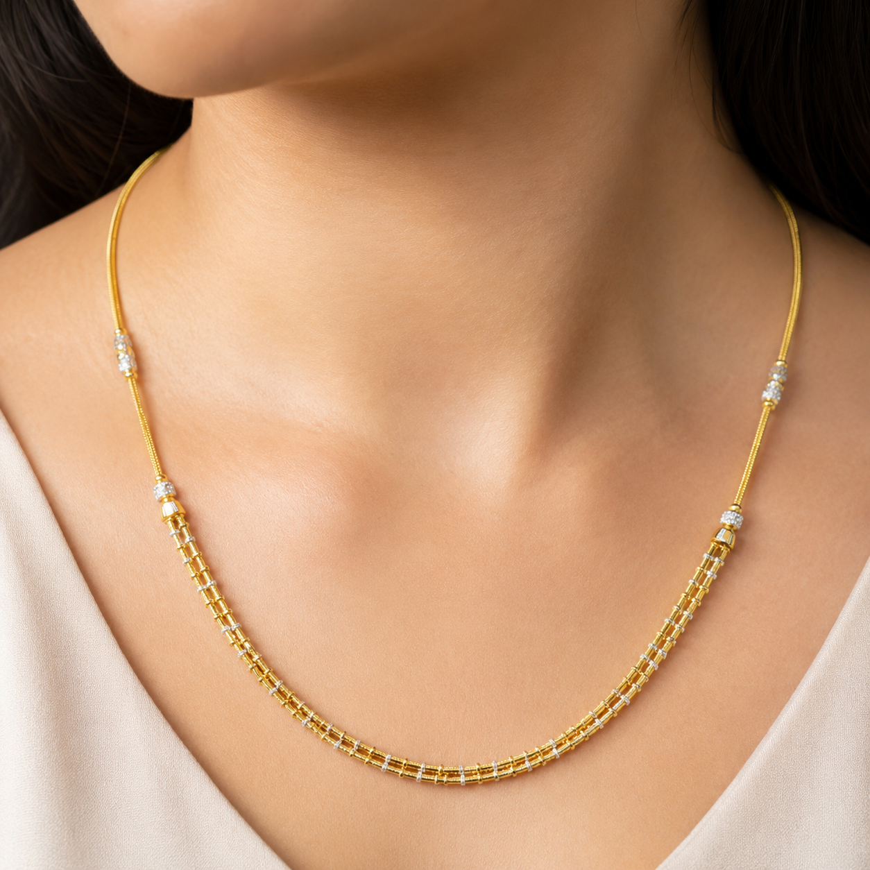 Wheat Spiga Gold Chain 22KT | 18 Inch Plain Gold Chain 13.13g