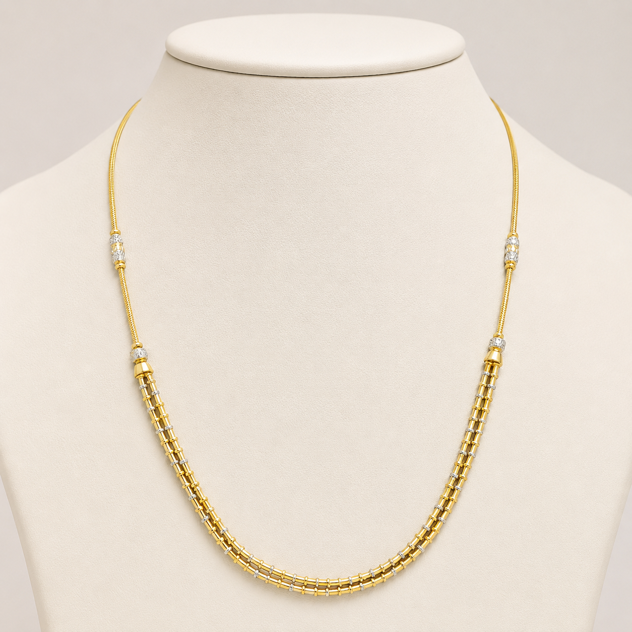 Wheat Spiga Gold Chain 22KT | 18 Inch Plain Gold Chain 13.13g