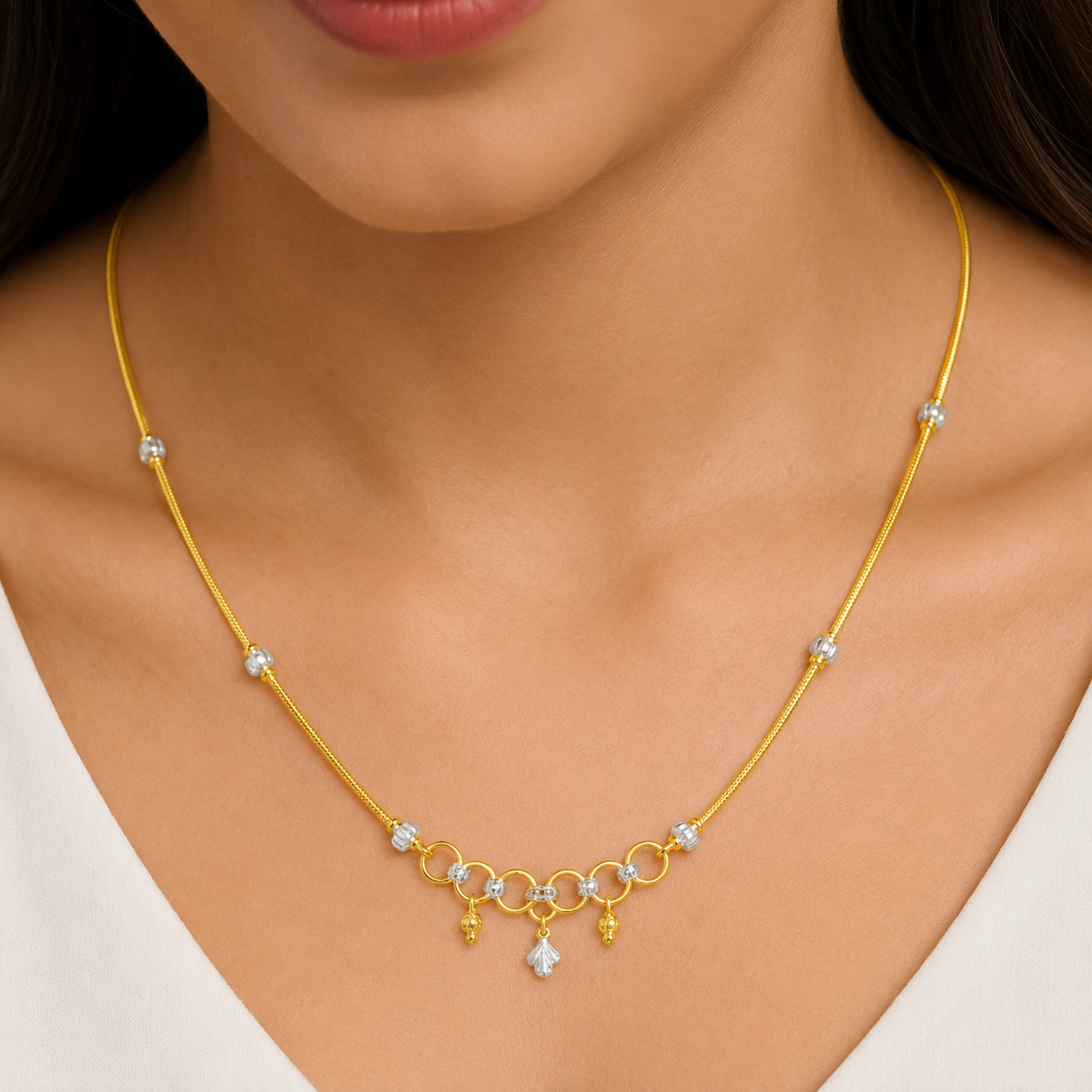 Wheat Spiga Gold Chain 22KT | 18 Inch Plain Gold Chain