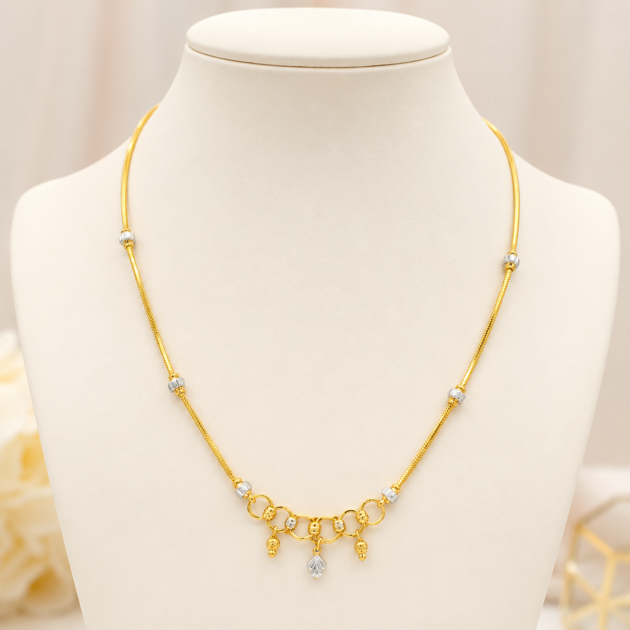 Wheat Spiga Gold Chain 22KT | 18 Inch Plain Gold Chain