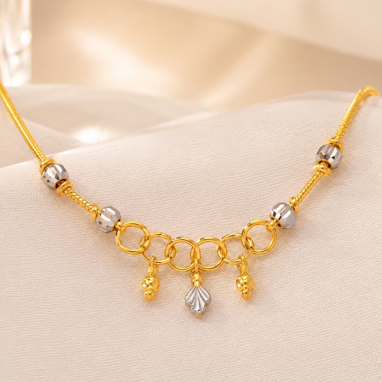Wheat Spiga Gold Chain 22KT | 18 Inch Plain Gold Chain
