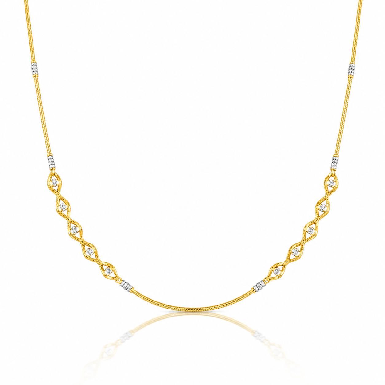 Wheat Spiga Gold Chain 22KT | 18 Inch Plain Gold Chain 11.1 g