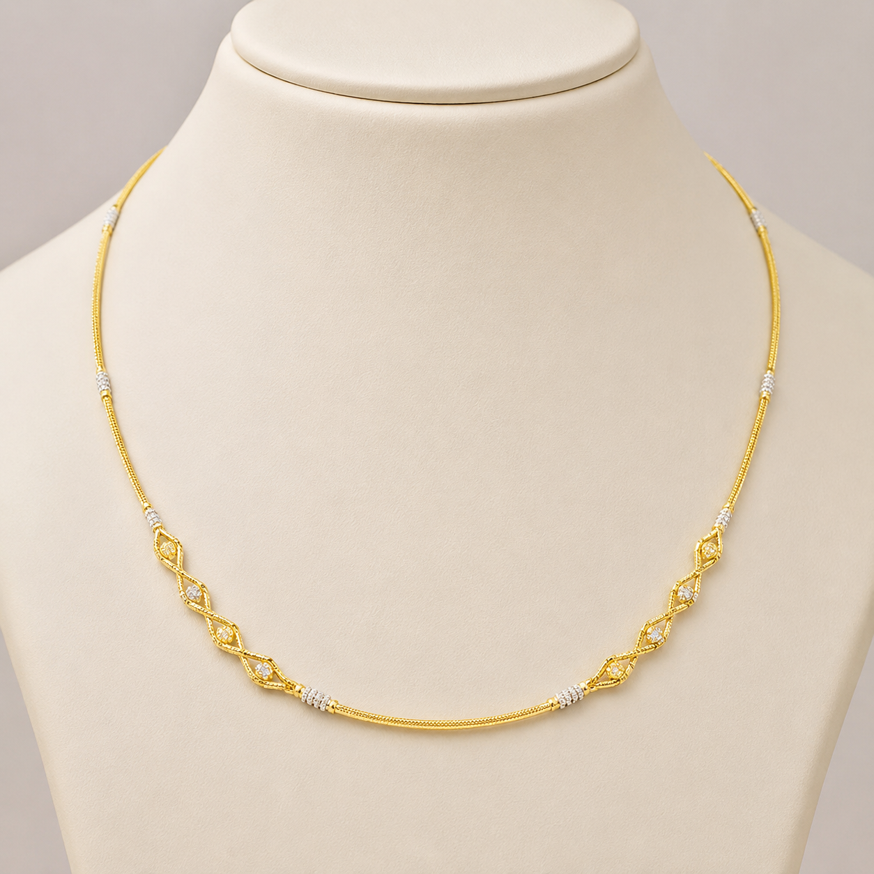 Wheat Spiga Gold Chain 22KT | 18 Inch Plain Gold Chain 11.1 g