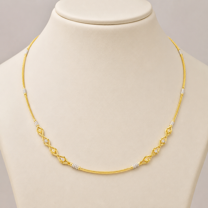 Wheat Spiga Gold Chain 22KT | 18 Inch Plain Gold Chain 11.1 g