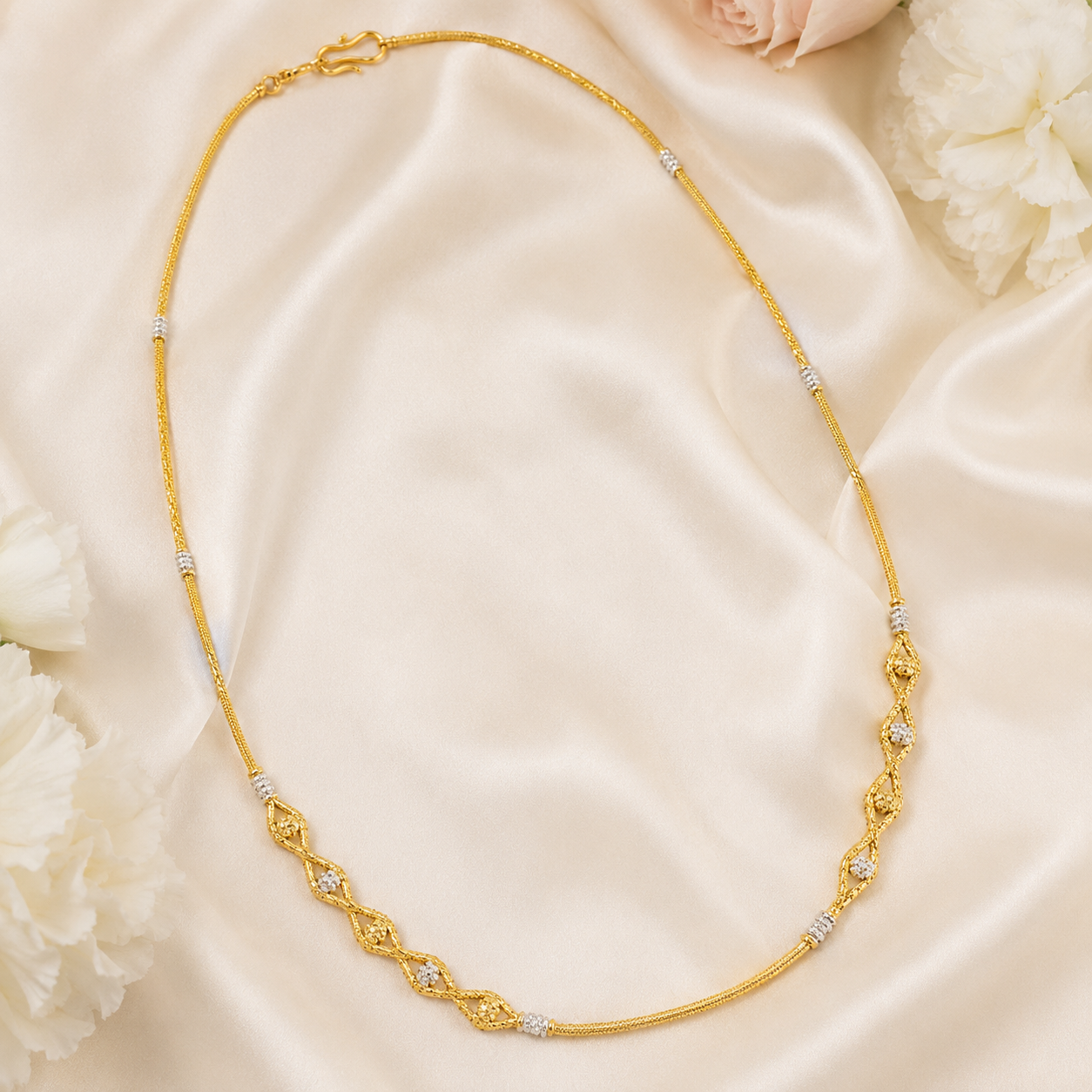 Wheat Spiga Gold Chain 22KT | 18 Inch Plain Gold Chain 11.1 g