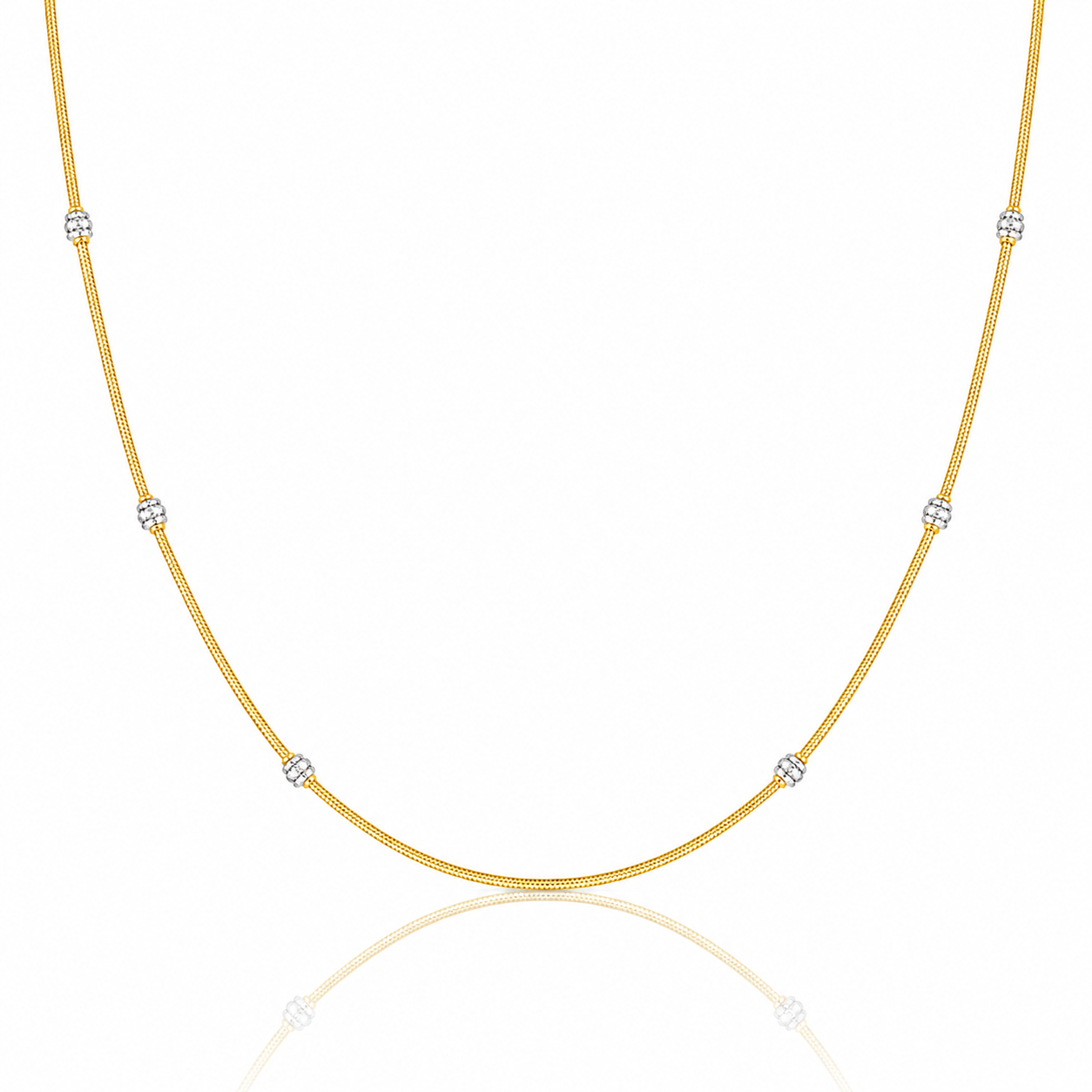 Wheat Spiga Gold Chain 22KT | 18 Inch Plain Gold Chain 6.47g