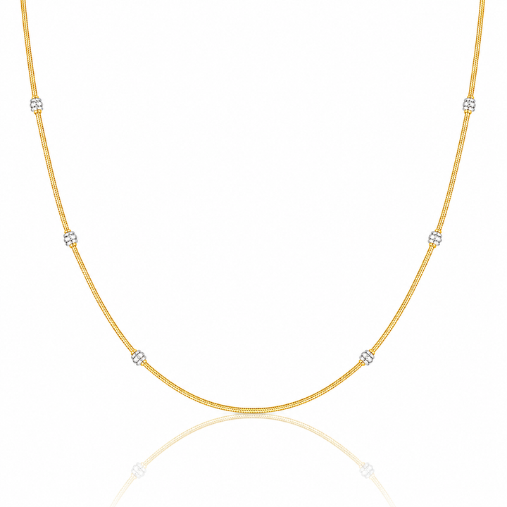 Wheat Spiga Gold Chain 22KT | 18 Inch Plain Gold Chain 6.47g