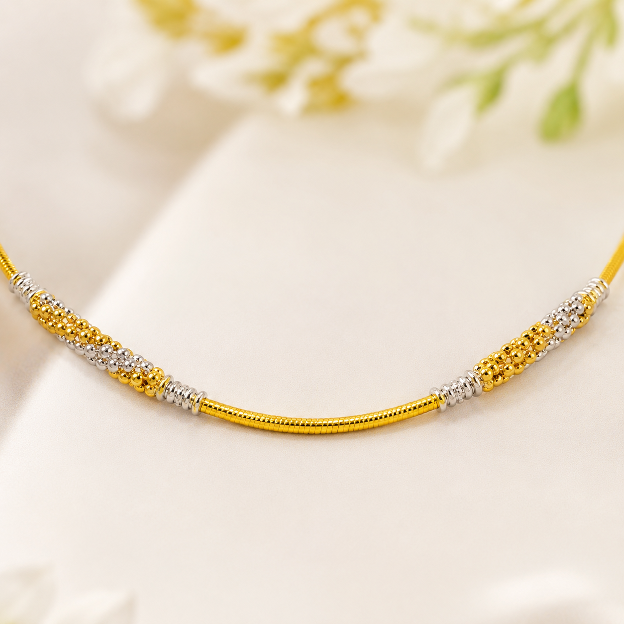 Wheat Spiga Gold Chain 22KT | 18 Inch Plain Gold Chain 6.47g