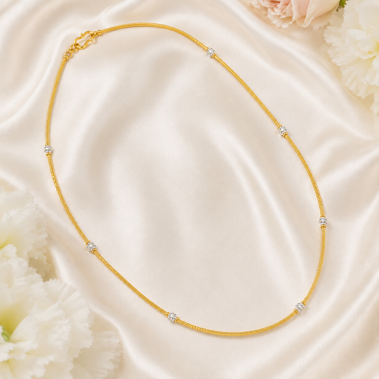 Wheat Spiga Gold Chain 22KT | 18 Inch Plain Gold Chain 6.47g