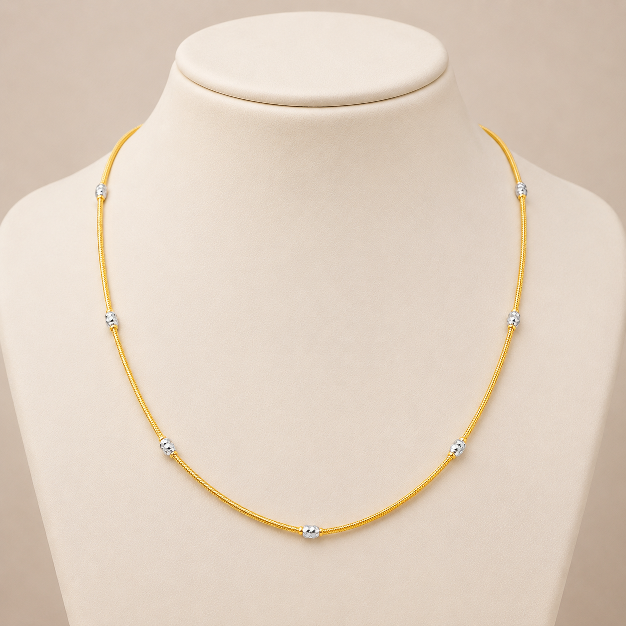 Wheat Spiga Gold Chain 22KT | 18 Inch Plain Gold Chain 6.47g